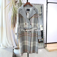 Sản phẩm cao cấp! 8-1075 Áo kẻ sọc Hàn Quốc Áo hai dây nữ Áo len hai mặt Áo len cashmere Áo khoác len áo phao lông vũ nữ