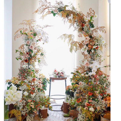 拱门森系婚庆开业原木多木半圆弧形分体鲜花拱门