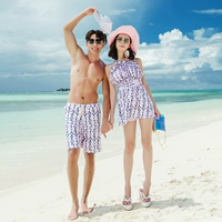 Cặp đôi đồ bơi nữ Xiêm váy kiểu bụng giảm béo chống nắng bảo thủ dễ thương quần đi biển cho nam - Vài đồ bơi đồ đi biển cho cặp đôi
