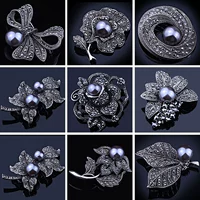 Châu Âu và Hoa Kỳ thời trang cao cấp hoang dã trâm cài nữ rhinestone ngọc trai retro phụ kiện trâm cài pin khăn choàng khóa bán buôn - Trâm cài trang sức cài áo