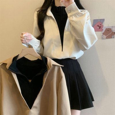 taobao agent Advanced autumn design set, bra top, plus size, french style, high-quality style, trend of season, long sleeve, fitted