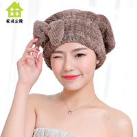 Коралловое полотенце для волос с бантиком, сухая быстросохнущая шапочка для душа, в корейском стиле