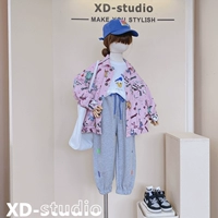 Осенняя японская мультяшная джинсовая куртка, детская одежда, коллекция 2021, в западном стиле, свободный крой