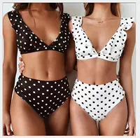 Bikini mới Deep V Bikini Châu Âu và Mỹ Amazon Bikini Bikini Bikini Dot Dot In Đồ bơi gợi cảm - Bikinis đồ bơi nữ dạng quần váy