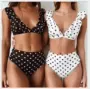 Bikini mới Deep V Bikini Châu Âu và Mỹ Amazon Bikini Bikini Bikini Dot Dot In Đồ bơi gợi cảm - Bikinis đồ bơi nữ dạng quần váy