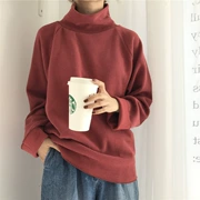 Áo len nữ 2019 xuân hè mới Hàn Quốc phiên bản cao cổ áo len dệt kim dài tay nữ - Áo len thể thao / dòng may