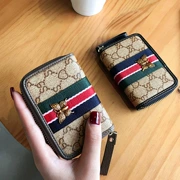 Ge Shideng Thời trang châu Âu và Mỹ Phụ nữ thẻ dây kéo gói thẻ đa thẻ đặt thẻ túi thẻ ví tiền xu