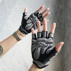 Перчатки для йоги 运动手套女健身半指黑色男瑜伽夏季薄款防滑训练防起茧器械单车