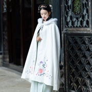 Quần áo nữ phong cách Trung Quốc Quần áo thêu dày hai mặt dài áo choàng khăn choàng mùa thu và áo len mùa đông - Áo len lót đôi
