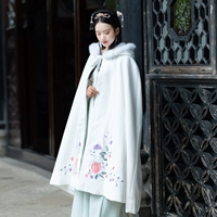 Quần áo nữ phong cách Trung Quốc Quần áo thêu dày hai mặt dài áo choàng khăn choàng mùa thu và áo len mùa đông - Áo len lót đôi măng tô nữ