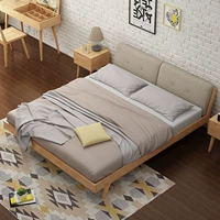 Giường gỗ rắn Bắc Âu hiện đại tối giản nội thất phòng ngủ kết hợp giường đôi đơn mềm có thể tháo rời - Nhà cung cấp đồ nội thất Móc treo chim gắn tường