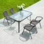 Quầy hàng thực phẩm bàn dài mặt trời ô gazebo ghế dải bàn hình chữ nhật ngoài trời đồ nội thất sân vườn bàn ghế với ô - Bàn ghế ngoài trời / sân ghế sắt ngoài trời