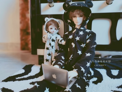 taobao agent Branci BJD SD doll clothes 6 minutes, 4 points, 3 points, uncle giant baby black and white star animal conjoined pajamas