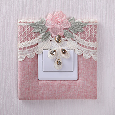 Декор для выключателя 开关 套罩子布艺蕾丝装饰家用欧式防水保护防尘罩86型通用开关贴