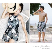Bộ đồ đôi retro Áo tắm nữ Xiêm Bảo thủ Váy mỏng che bụng Tập hợp suối nước nóng bãi biển nghỉ dưỡng - Vài đồ bơi