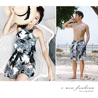 Bộ đồ đôi retro Áo tắm nữ Xiêm Bảo thủ Váy mỏng che bụng Tập hợp suối nước nóng bãi biển nghỉ dưỡng - Vài đồ bơi set đồ đôi đi biển