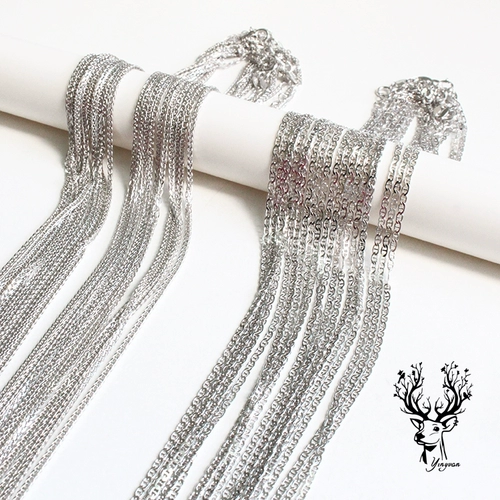 Цепочка, универсальное ожерелье, европейский стиль, простой и элегантный дизайн, серебро 925 пробы