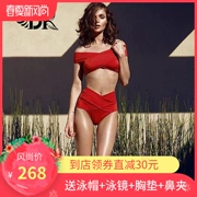 Counter chính hãng Pháp DK mới gợi cảm tụ tập áo bikini mỏng mảnh bikini bikini nữ đỏ - Bikinis