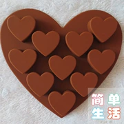 Khuôn silicon Handmade Chocolate Mold Baking DIY Khuôn Pudding Khuôn Silicone 10 hình trái tim