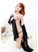 Mùa hè Sexy Woman Đồ Ngủ Lưới Trong Suốt Ren Cám Dỗ Áo Ngủ Ngắn Áo Choàng Tắm Màu Đen Ren Nightdress Set váy ngủ nam mùa đông