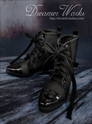 taobao agent SD/BJD 3 -point doll shoes Gothic dual -skin stitching black strap boots 1/3, uncle, uncle ID75