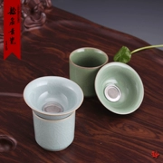 Long Tuyền celadon Kung Fu bộ trà phụ kiện trà cá tính sáng tạo trà rò rỉ trà lọc gốm phễu lọc trà