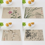 Mới Merlin, tre và hoa cúc thảm bảng retro đồ nội thất bằng gỗ gụ khớp bông cách nhiệt mat mat Trung Quốc vải lau tay thảm trà - Khăn trải bàn