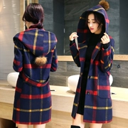 Mùa đông chống mùa giải phóng mặt bằng trùm đầu kẻ sọc áo len nữ phần dài Hàn Quốc dày sinh viên Nizi áo len