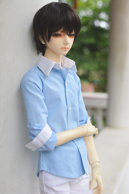 taobao agent ◆ Bears ◆ BJD baby clothing A071 cure blue and white striped shirt 1/4 & 1/3 & uncle