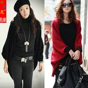 Phiên bản Hàn Quốc của mùa thu và mùa đông áo len tay dài bat tay áo choàng áo khoác nữ áo len áo len giản dị dài
