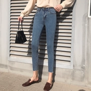 Mùa xuân mới retro cũ rửa hoang dã slim slimming jeans chân quần nữ chín điểm quần bút chì sinh viên