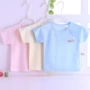 Trẻ em Nửa Tay Áo Phim Hoạt Hình Mỏng Quần Áo Trẻ Em Bé Ngắn Tay Áo T-Shirt Boy Con Bé Mùa Hè Mùa Xuân Bông Top áo phông bé trai 1-12 tuổi