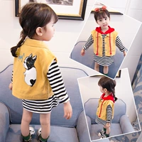 Áo vest nữ mùa xuân và mùa thu 0 nữ kho báu xuân 1 thời trang 2 trẻ em 3 mặc 4 bé mùa thu 5 tuổi cao bồi gầy - Áo ghi lê áo gile cho bé trai sơ sinh