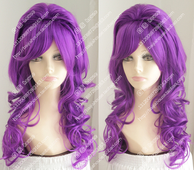 taobao agent Rural fashion wig Dark purple three -dimensional plus high top air curls fluffy Mori female stage window wig