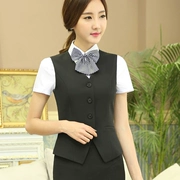 Vest phụ nữ mới của mùa thu chuyên nghiệp mặc ngân hàng black horse clip dụng cụ ăn mặc khách sạn quầy lễ tân vest yếm ol