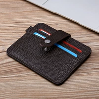 Da siêu mỏng thẻ mini gói thẻ set wallet da đa-thẻ vị trí purse chủ thẻ ngân hàng ví nam coach