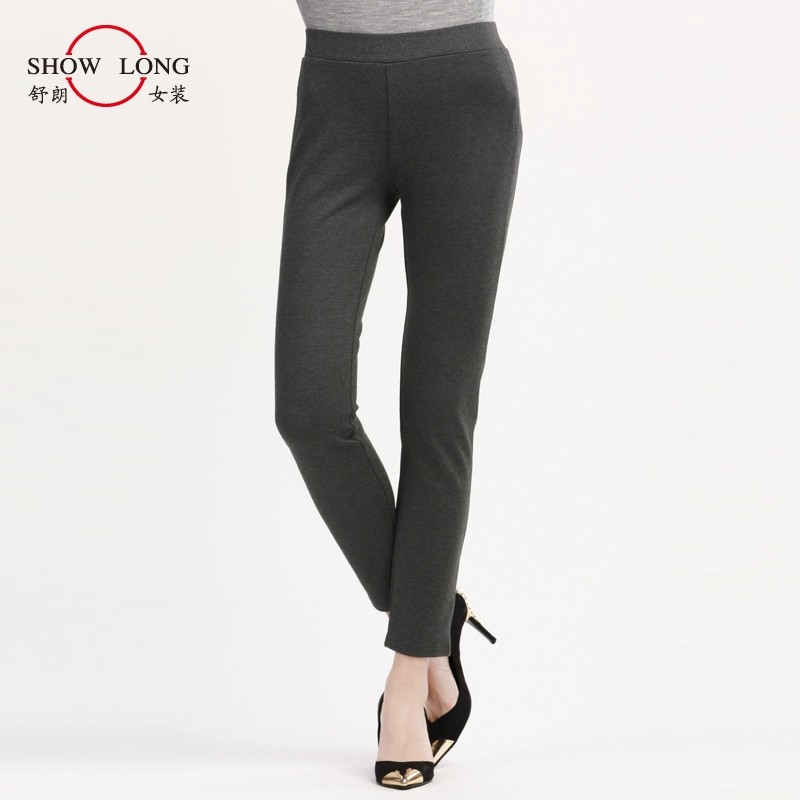 Shu Lang mùa xuân phong cách mới quần lọt khe thẳng quần thời trang nữ chân hoang quần quần DSU9F100 - Khởi động cắt