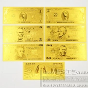 7 bộ đầy đủ của US dollar mệnh giá 1, 2, 5, 10, 20, 50, 100 lá vàng tiền giấy sưu tập thế giới coin thủ công mỹ nghệ