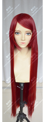 taobao agent Red straight hair, equipment, wig, cosplay