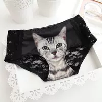 Nữ chống nắng 3D Kitty Comet mẫu đầu mèo liền mạch quần ren ren eo gợi cảm quần lót chữ c