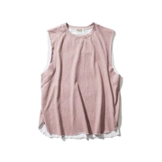 Mùa hè hip hop vest lỏng ulzzang nam giới và phụ nữ Nhật Bản retro không tay T-Shirt vài bãi biển mồ hôi vest triều