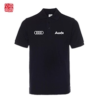 Audi xe logo logo áo sơ mi nam và nữ overalls tùy chỉnh người đi xe bông cổ áo ve áo tay áo ngắn 4S shop dụng cụ mùa hè áo thun polo nam