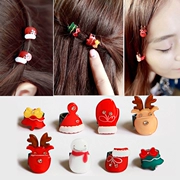 Clip Hàn Quốc dễ thương ông già Noel đồ trang trí đầu người tuyết hươu tròn nhỏ khóa nhỏ bắt clip Giáng sinh tóc clip