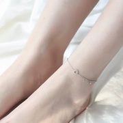 Toàn thân 925 bạc hình tròn vòng chân vòng chân đơn giản và tinh tế ngọt ngào nữ sinh tươi mới trang sức nữ ngày