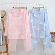 Hàn Quốc phiên bản của một lớp bông cho con bú mùa xuân và mùa thu quần áo phù hợp với màu bông phụ nữ mang thai tháng quần áo đồ ngủ sau sinh ăn uống dịch vụ nhà