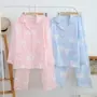 Hàn Quốc phiên bản của một lớp bông cho con bú mùa xuân và mùa thu quần áo phù hợp với màu bông phụ nữ mang thai tháng quần áo đồ ngủ sau sinh ăn uống dịch vụ nhà quần áo bầu đẹp
