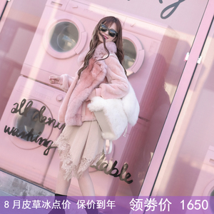 Nữ thần Fan chống mùa giải phóng mặt bằng len lông một chiếc áo khoác Châu Âu trạm đoạn ngắn con cáo lông cổ áo lông cừu cắt