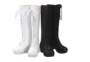 Giày cosplay laced boots đen màu trắng tinh khiết nam giới và phụ nữ ống cao Martin bắt chước vai trò-playing boots bốt cao cổ