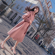 Chanel ca cao eo áo len sang trọng mùa đông phần dài Hàn Quốc phiên bản 2018 mới dày áo len nữ