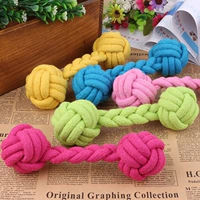 New Candy Color Pet Cotton Rope Dệt Dumbbell Ball Dog Toy Molar Cắn Mèo Đồ chơi Đồ chơi đồ gặm cho chó